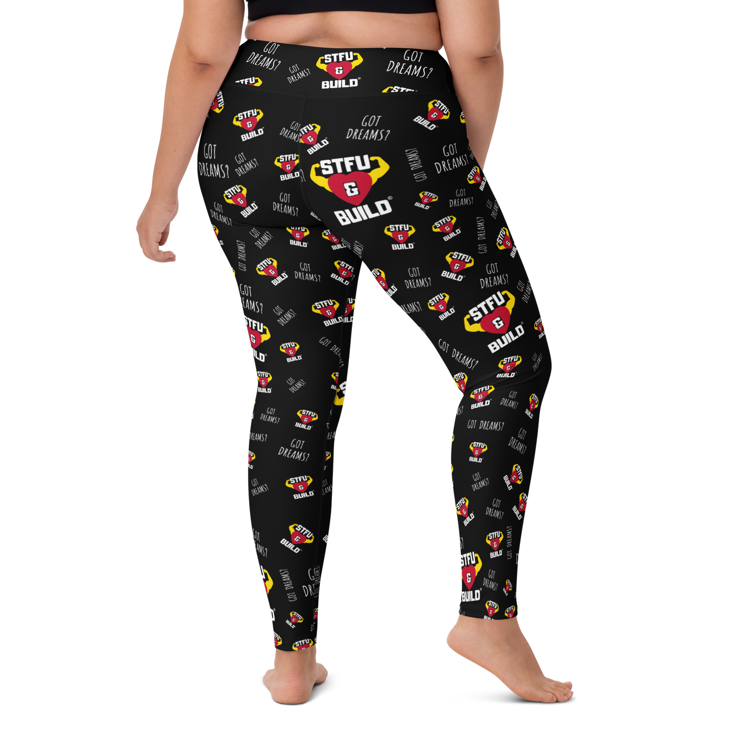 STFU & BUILD® | “Got Dreams? — Classic Collage” — Yoga Leggings