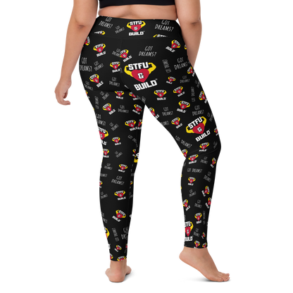 STFU & BUILD® | “Got Dreams? — Classic Collage” — Yoga Leggings