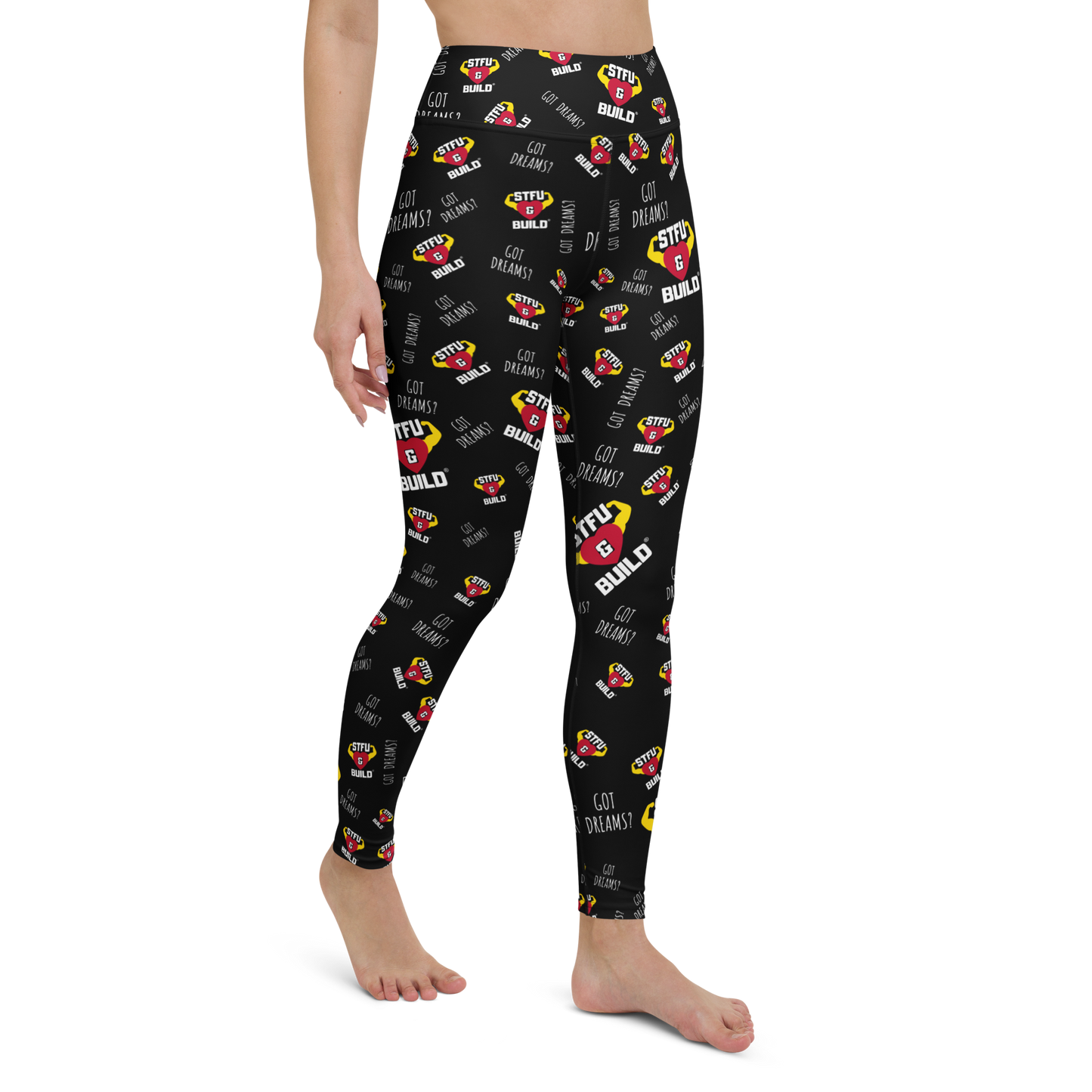 STFU & BUILD® | “Got Dreams? — Classic Collage” — Yoga Leggings