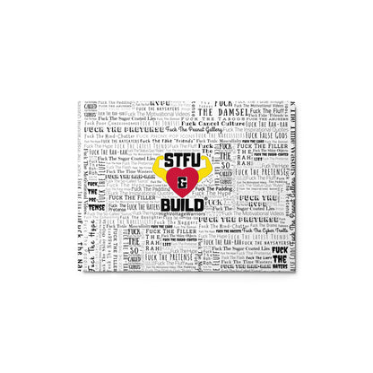 STFU & BUILD® | “Word Art Wrap” — Metal Wall Art