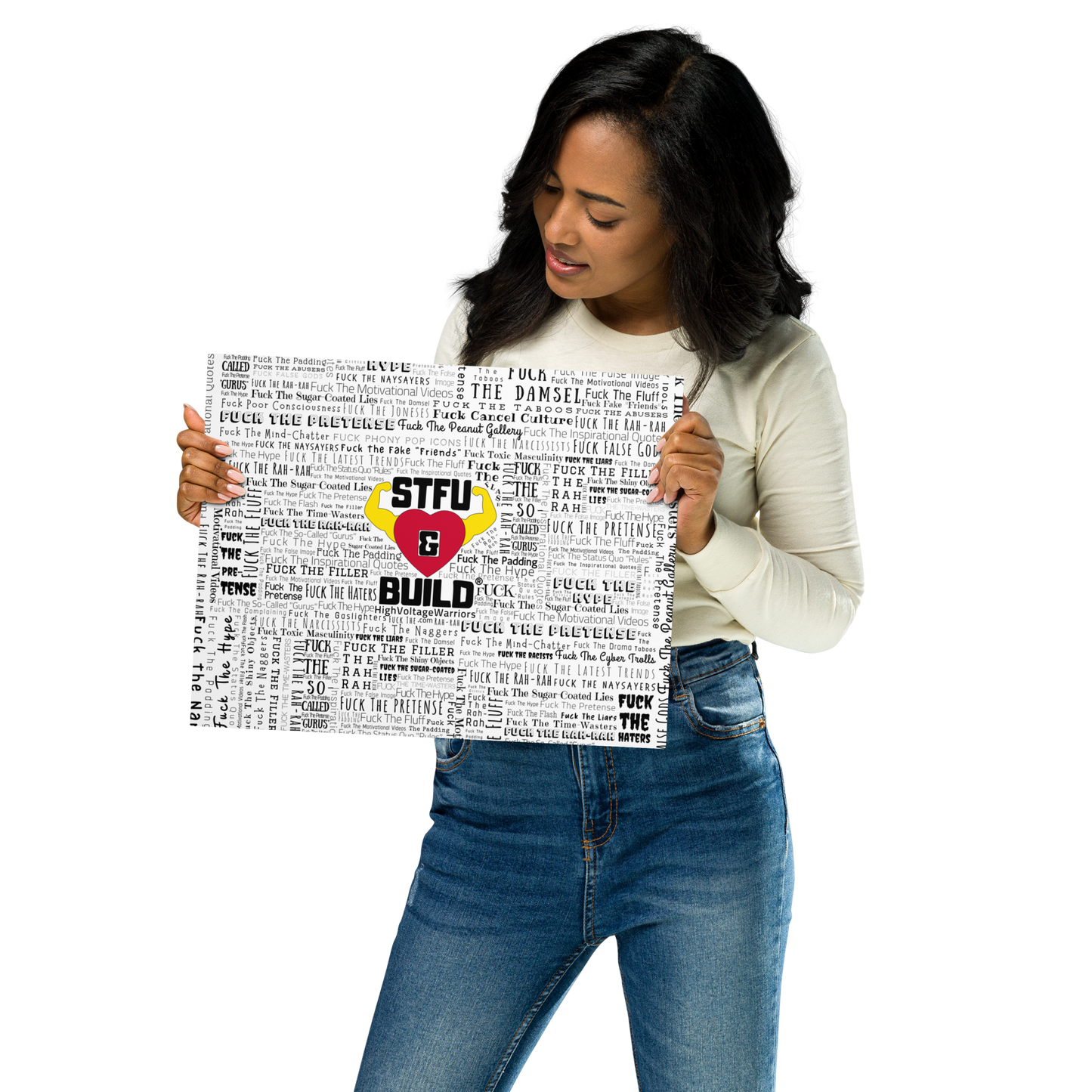STFU & BUILD® | “Word Art Wrap” — Metal Wall Art