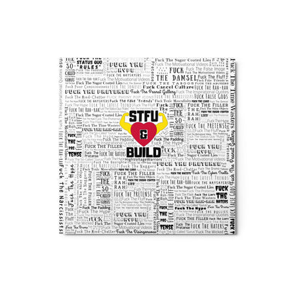 STFU & BUILD® | “Word Art Wrap” — Metal Wall Art