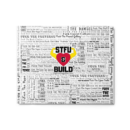 STFU & BUILD® | “Word Art Wrap” — Metal Wall Art