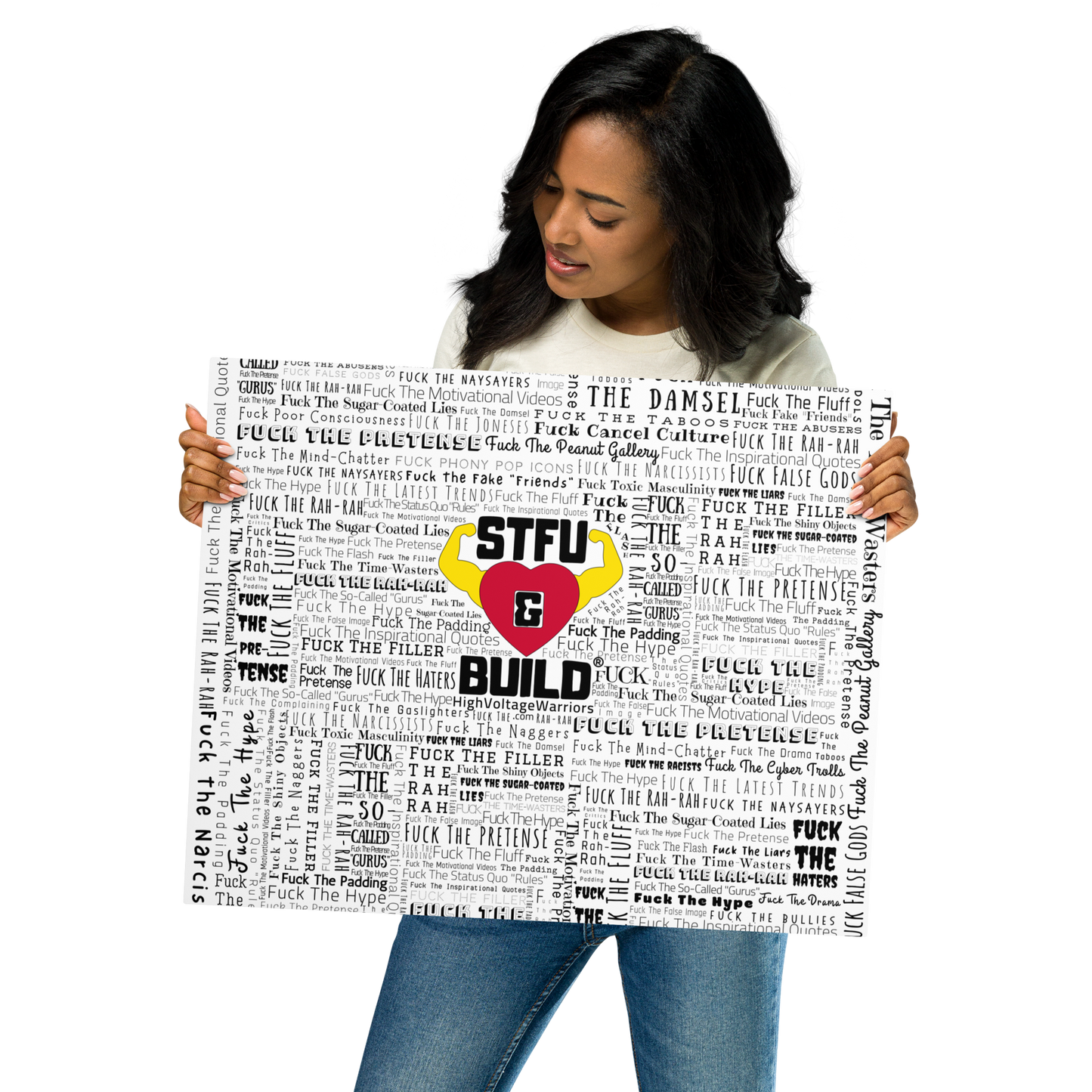 STFU & BUILD® | “Word Art Wrap” — Metal Wall Art