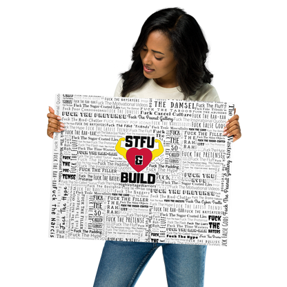 STFU & BUILD® | “Word Art Wrap” — Metal Wall Art