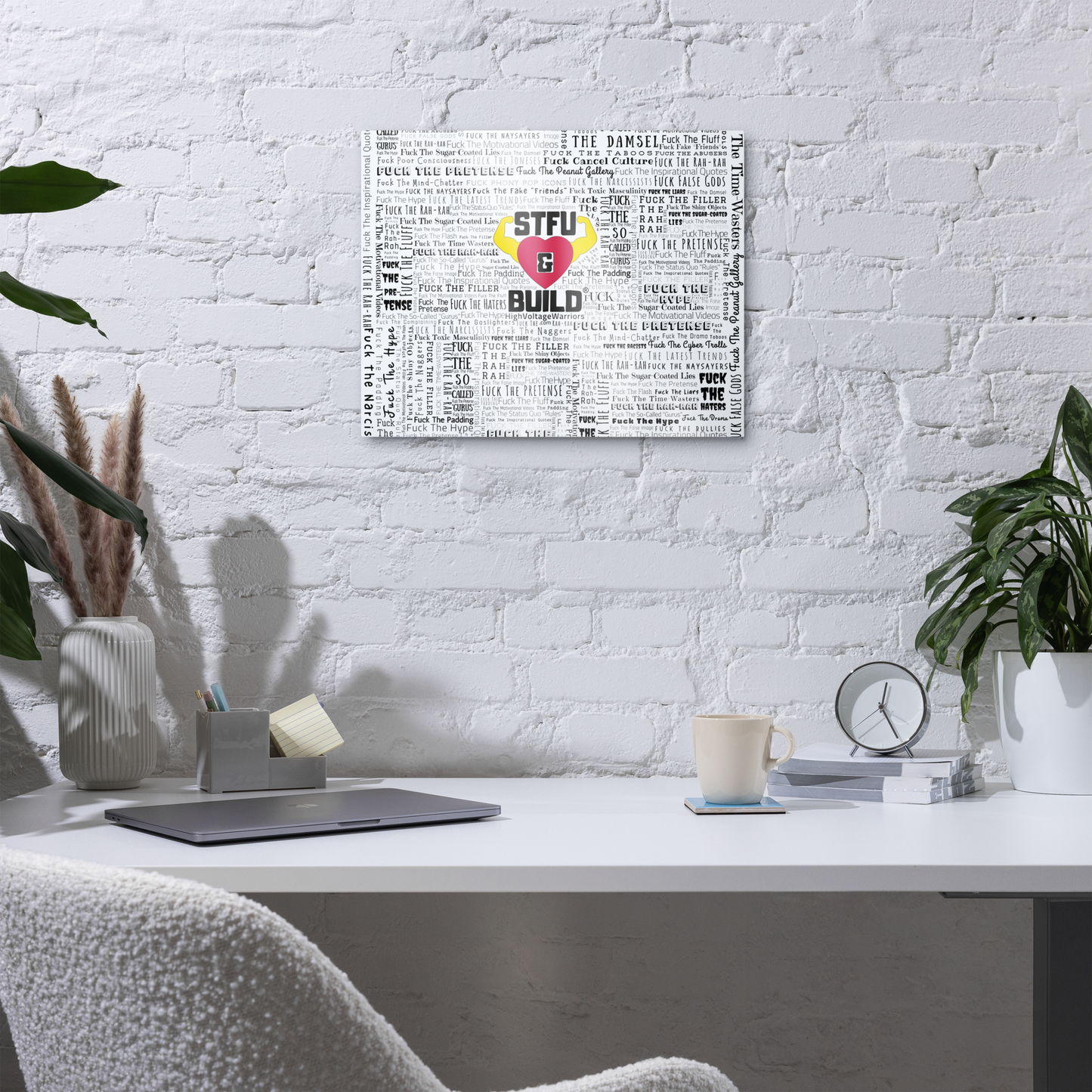 STFU & BUILD® | “Word Art Wrap” — Metal Wall Art