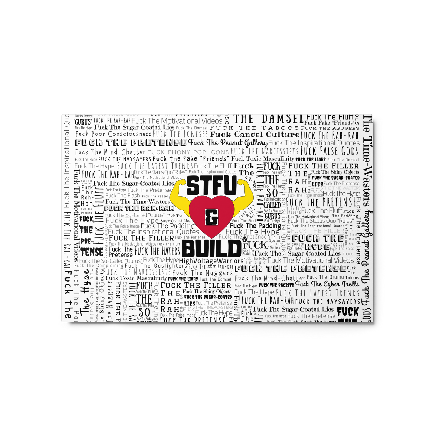 STFU & BUILD® | “Word Art Wrap” — Metal Wall Art