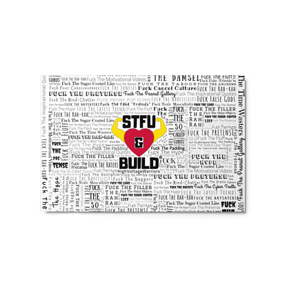 STFU & BUILD® | “Word Art Wrap” — Metal Wall Art