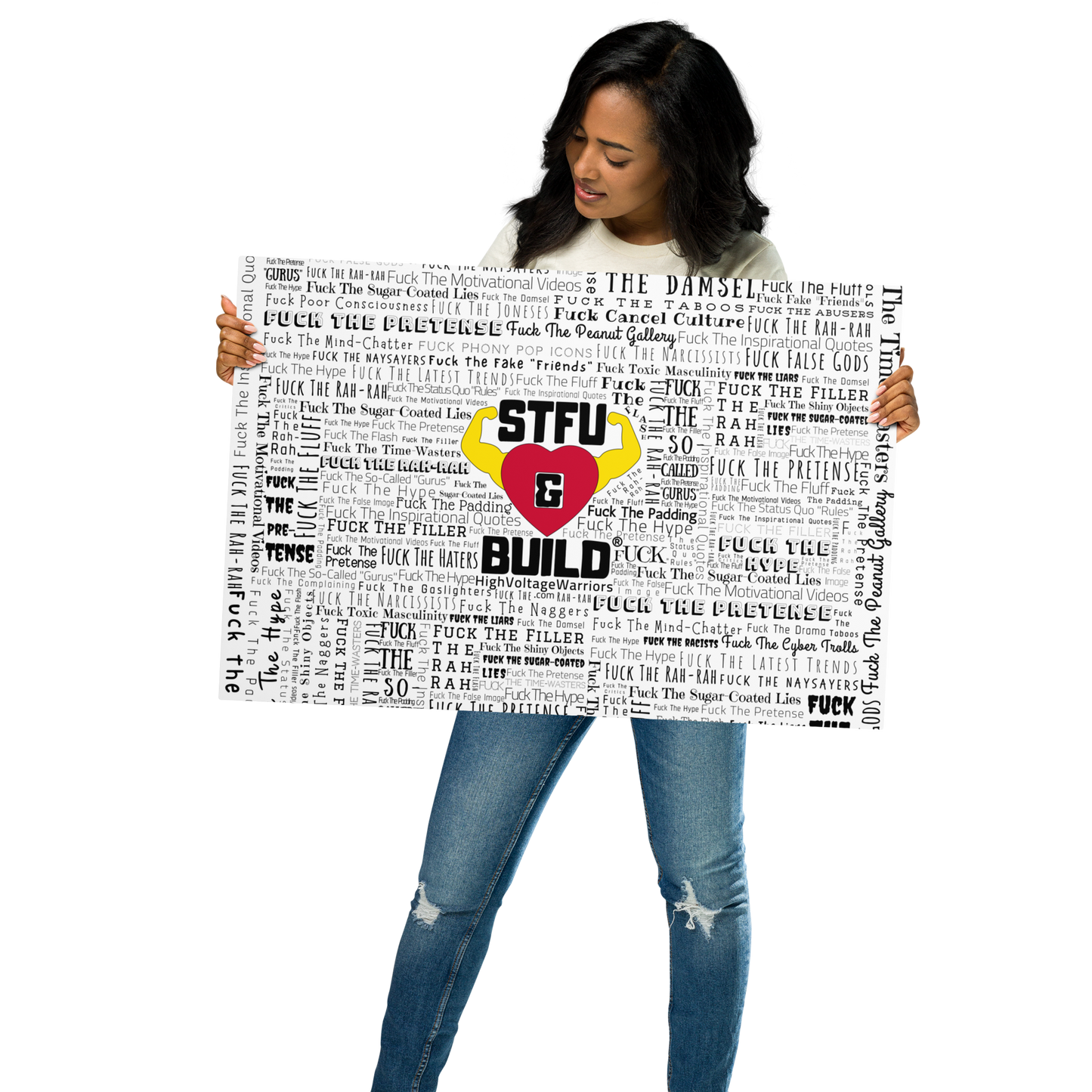STFU & BUILD® | “Word Art Wrap” — Metal Wall Art