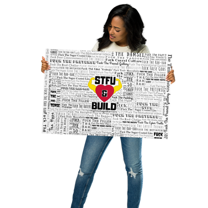 STFU & BUILD® | “Word Art Wrap” — Metal Wall Art