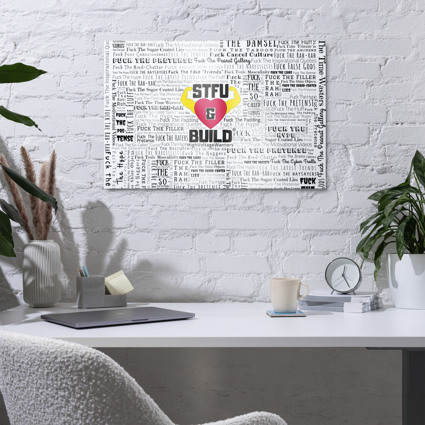 STFU & BUILD® | “Word Art Wrap” — Metal Wall Art