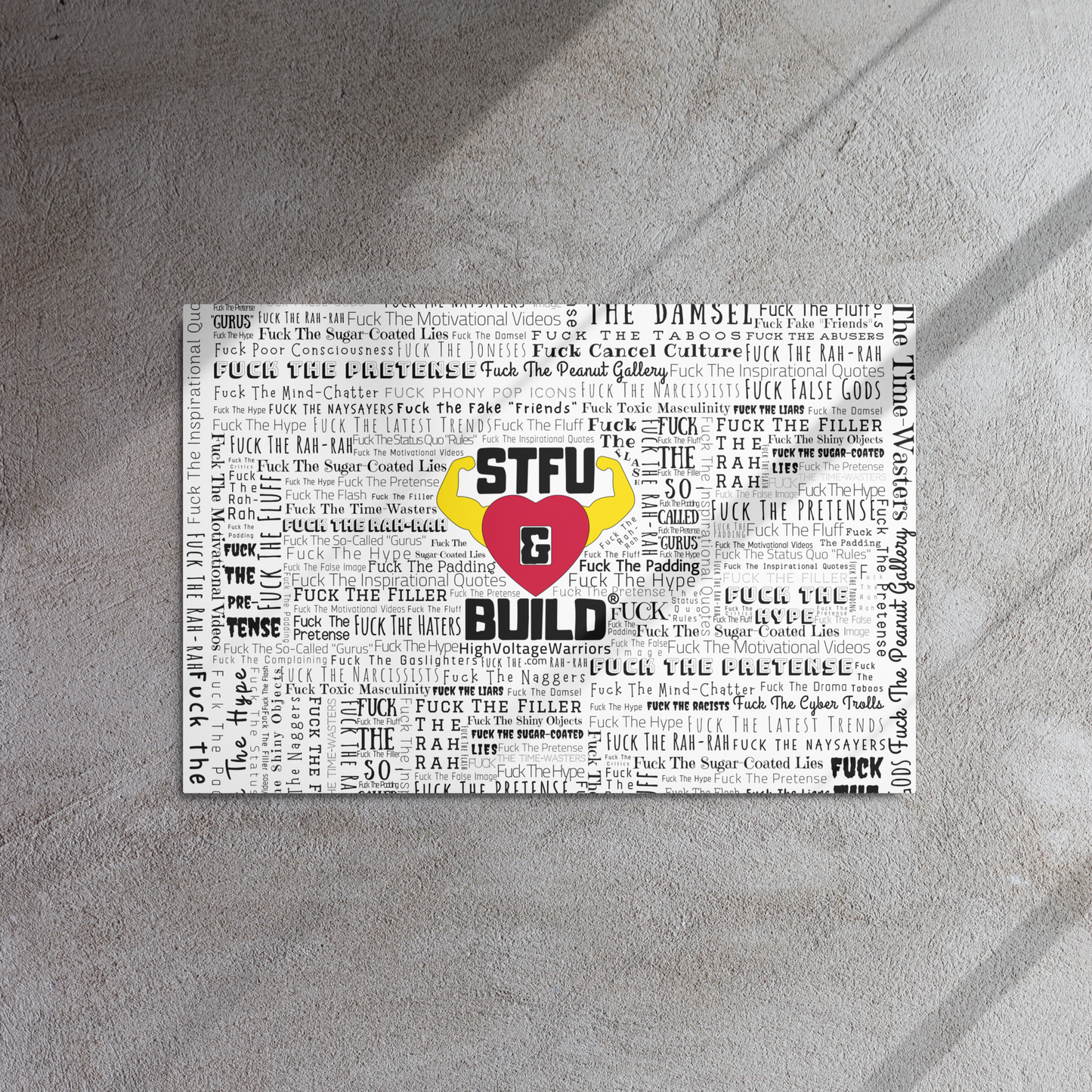 STFU & BUILD® | “Word Art Wrap” — Metal Wall Art
