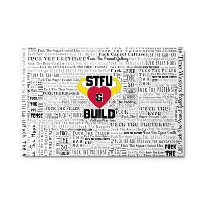 STFU & BUILD® | “Word Art Wrap” — Metal Wall Art