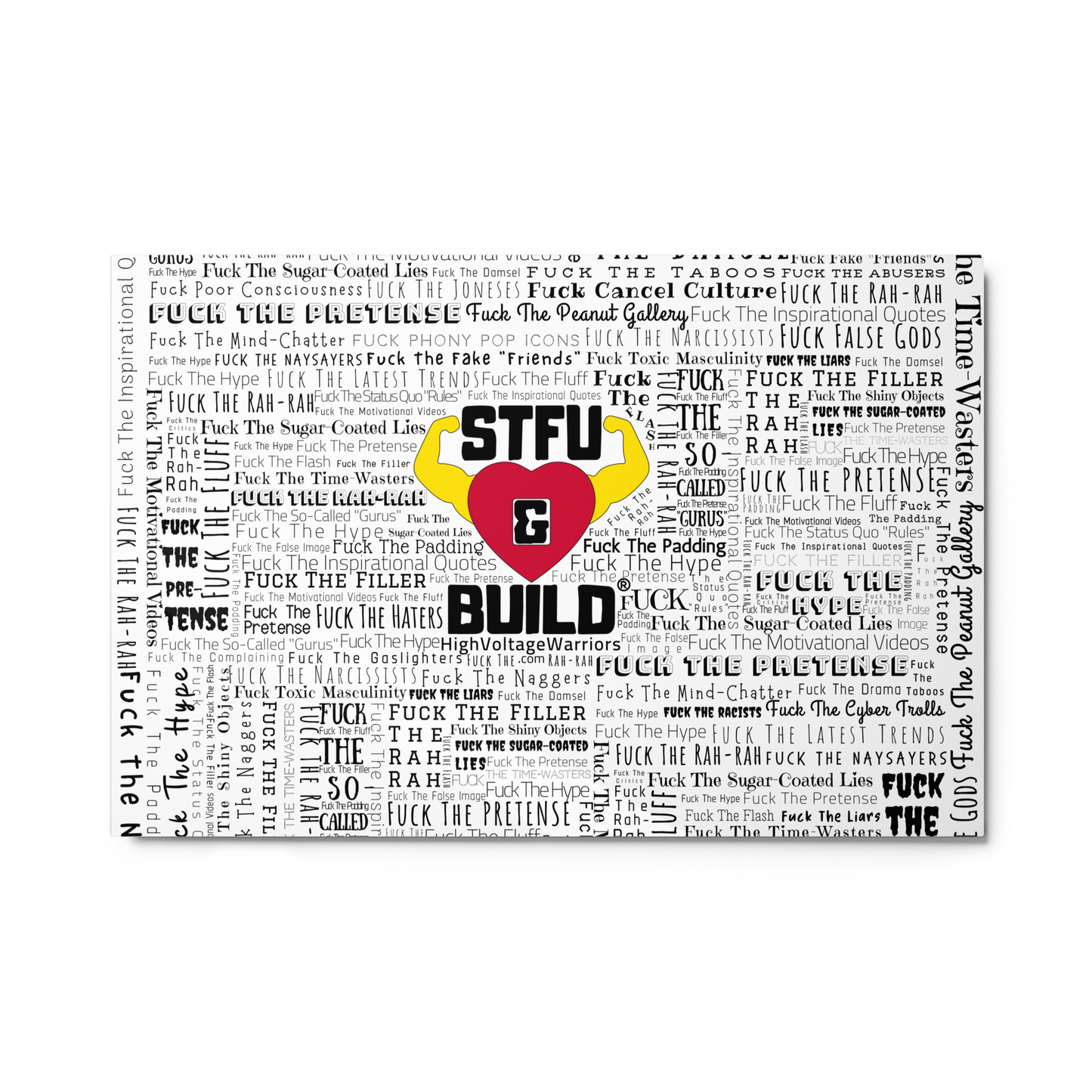 STFU & BUILD® | “Word Art Wrap” — Metal Wall Art