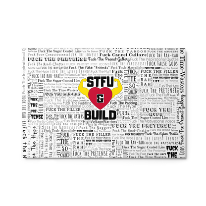 STFU & BUILD® | “Word Art Wrap” — Metal Wall Art