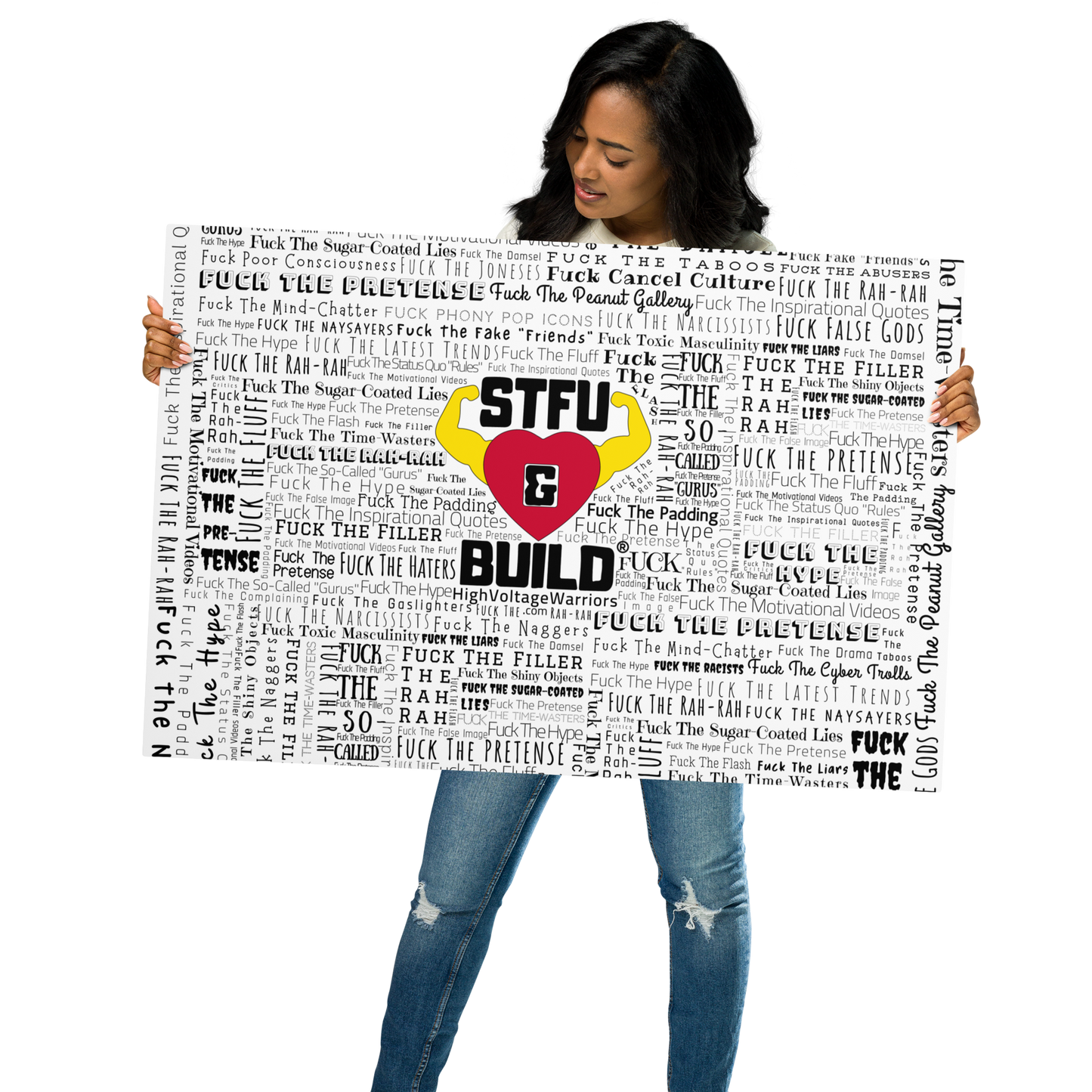 STFU & BUILD® | “Word Art Wrap” — Metal Wall Art