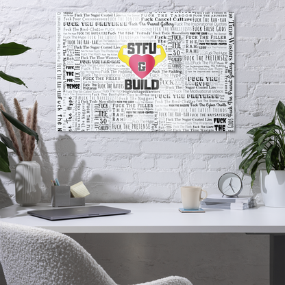 STFU & BUILD® | “Word Art Wrap” — Metal Wall Art