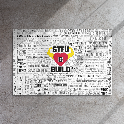 STFU & BUILD® | “Word Art Wrap” — Metal Wall Art