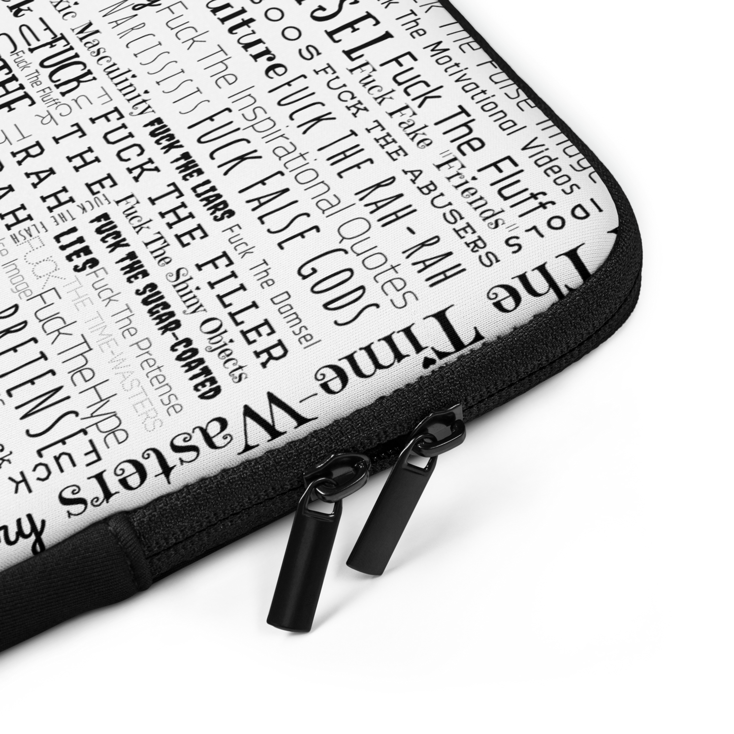 STFU & BUILD® | “Word Art Wrap” — Laptop Sleeve (White)