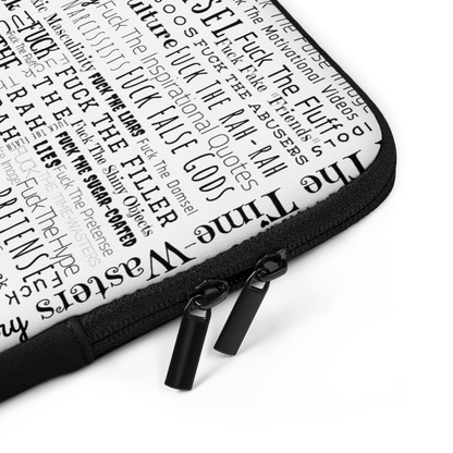 STFU & BUILD® | “Word Art Wrap” — Laptop Sleeve (White)