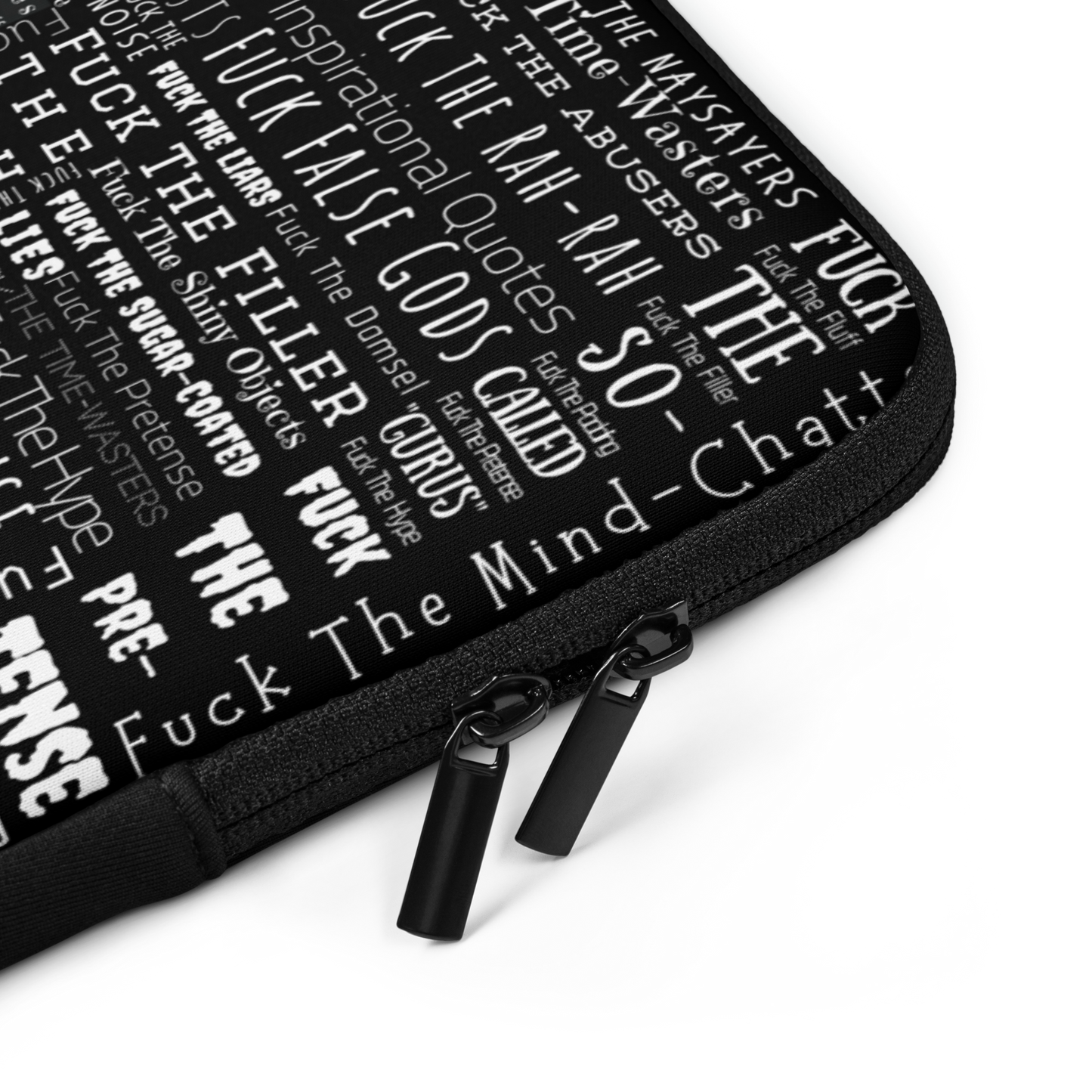 STFU & BUILD® | “Word Art Wrap” — Laptop Sleeve (Black)