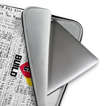 STFU & BUILD® | “Word Art Wrap” — Laptop Sleeve (White)