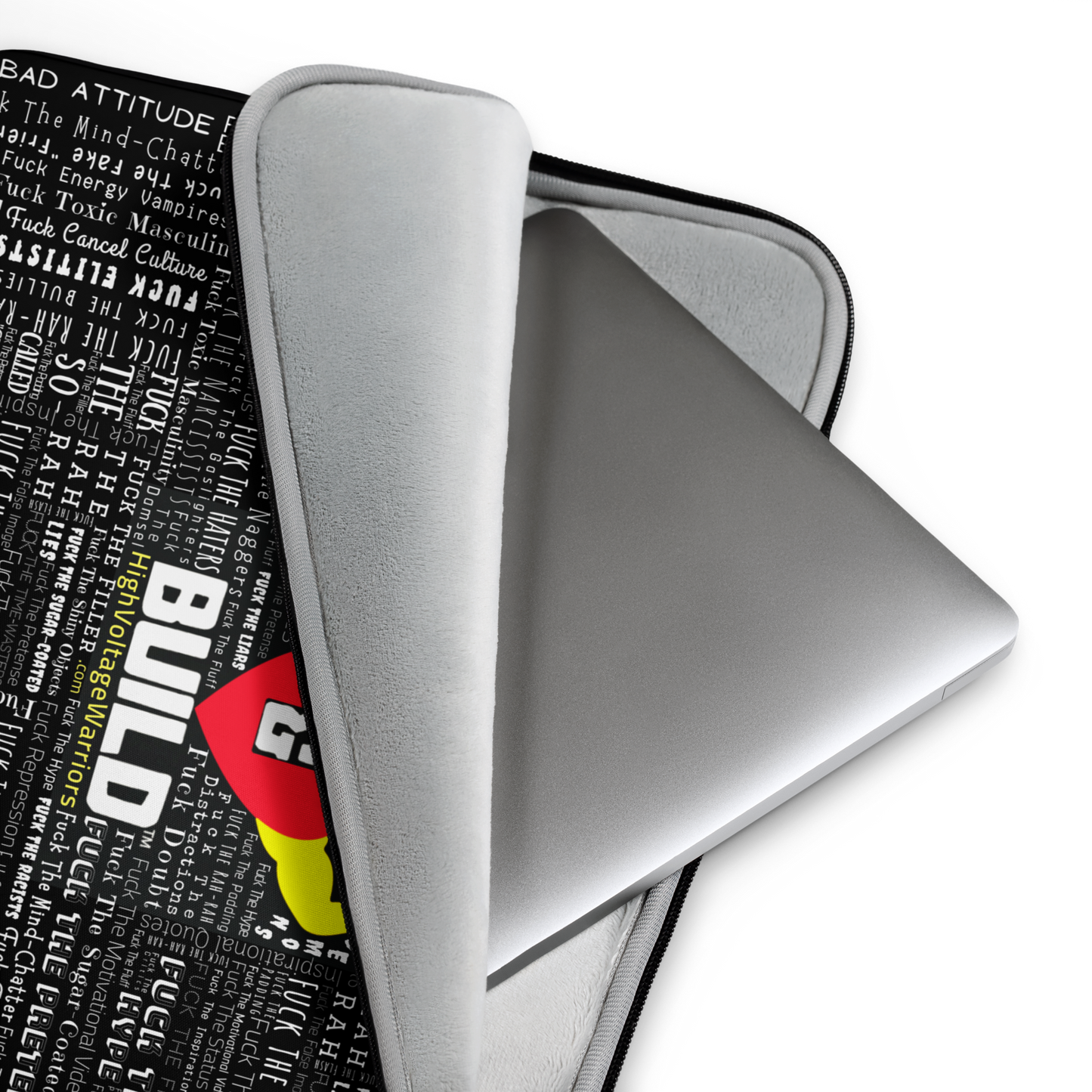 STFU & BUILD® | “Word Art Wrap” — Laptop Sleeve (Black)