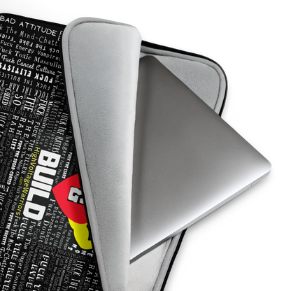 STFU & BUILD® | “Word Art Wrap” — Laptop Sleeve (Black)
