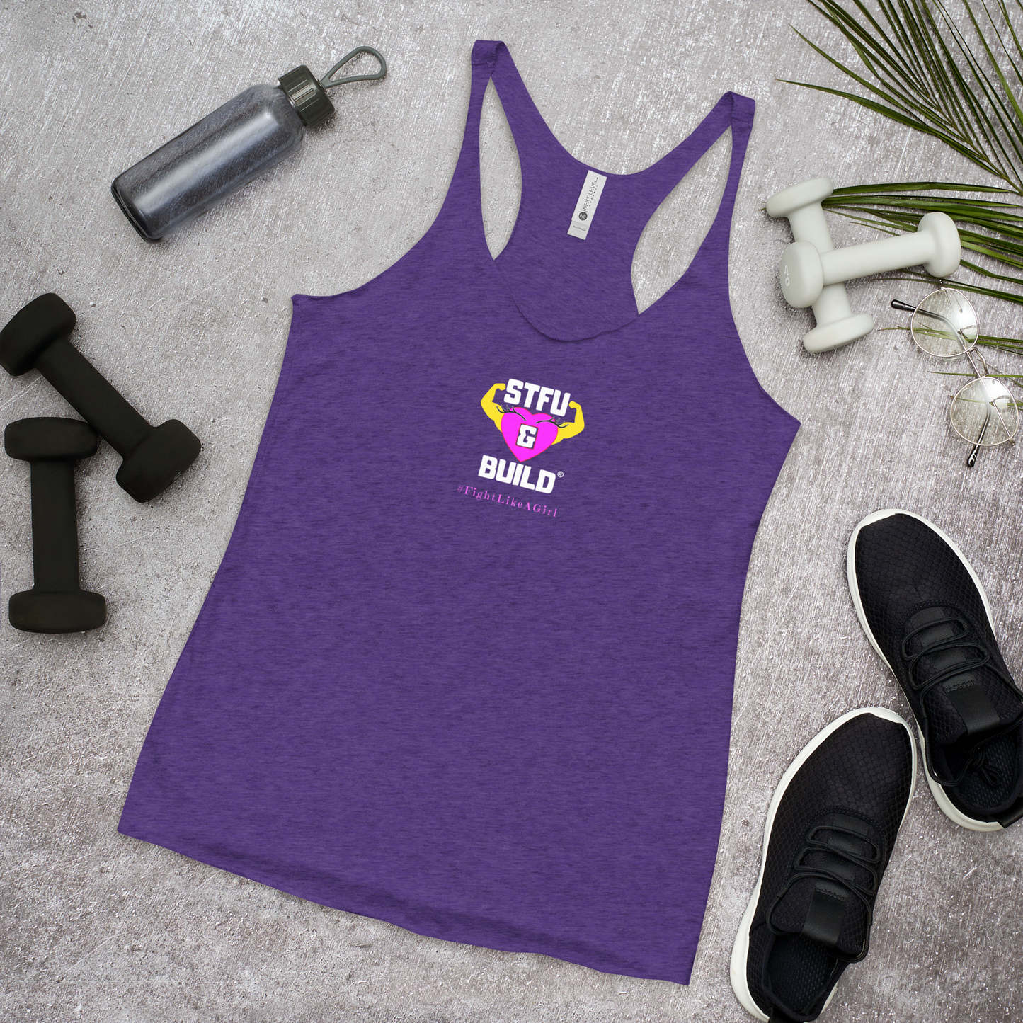 STFU & BUILD® | Women’s Empowerment — “#FightLikeAGirl” — Racerback Tank
