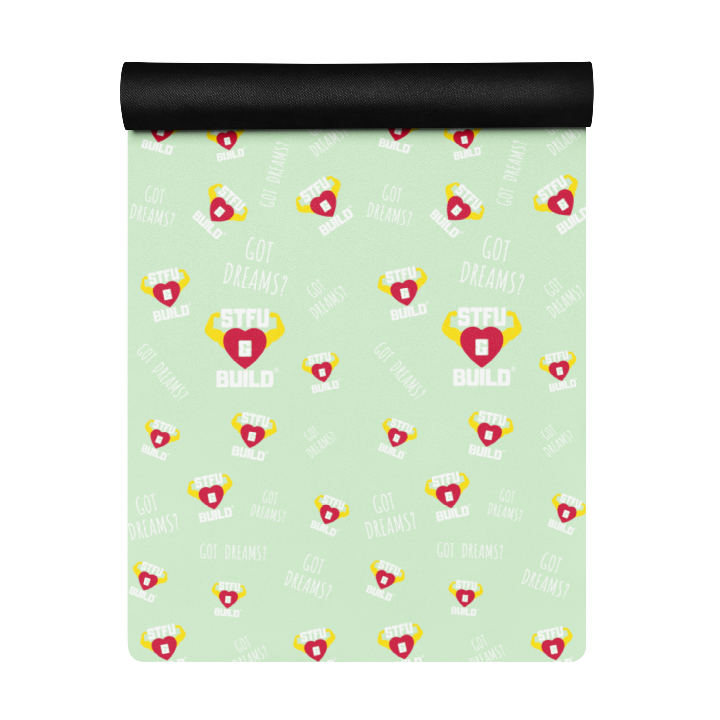 STFU & BUILD® | “Classic Collage” — Yoga Mat (Mint)