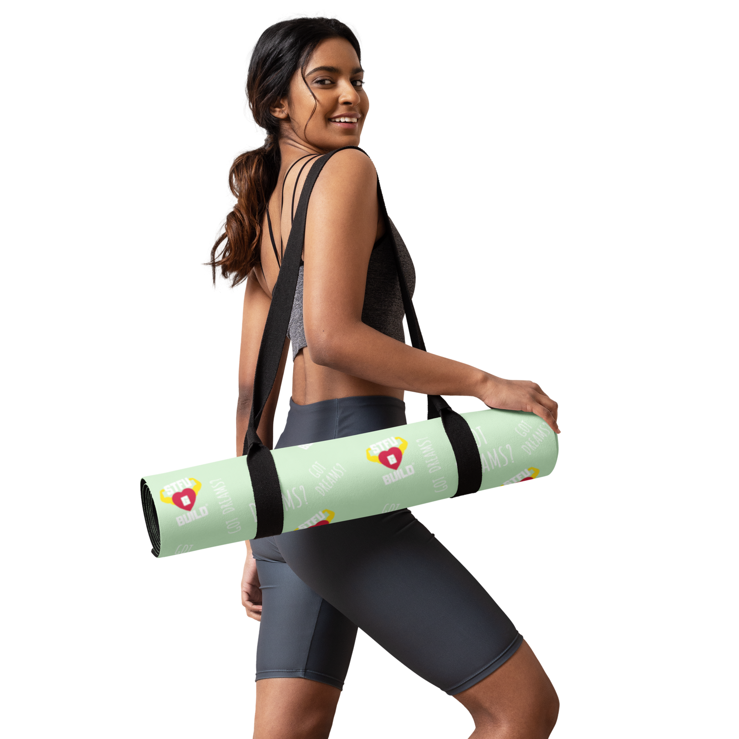 STFU & BUILD® | “Classic Collage” — Yoga Mat (Mint)