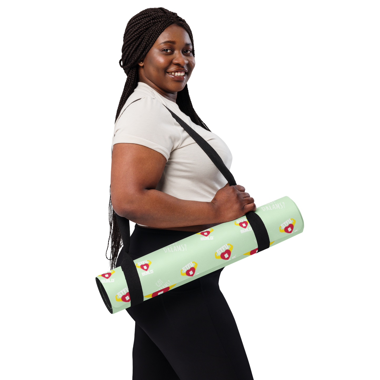 STFU & BUILD® | “Classic Collage” — Yoga Mat (Mint)