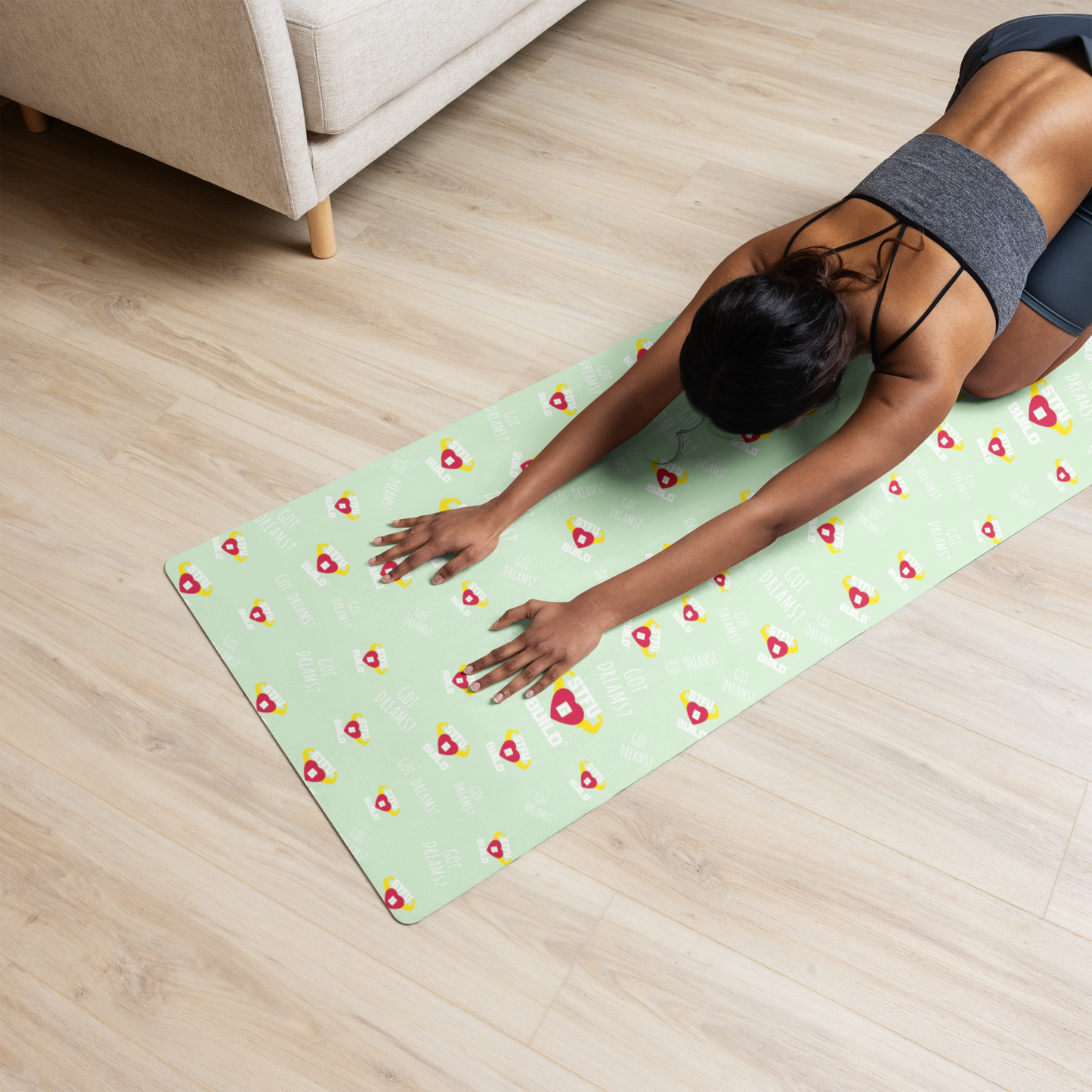 STFU & BUILD® | “Classic Collage” — Yoga Mat (Mint)