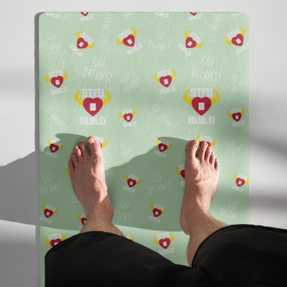 STFU & BUILD® | “Classic Collage” — Yoga Mat (Mint)
