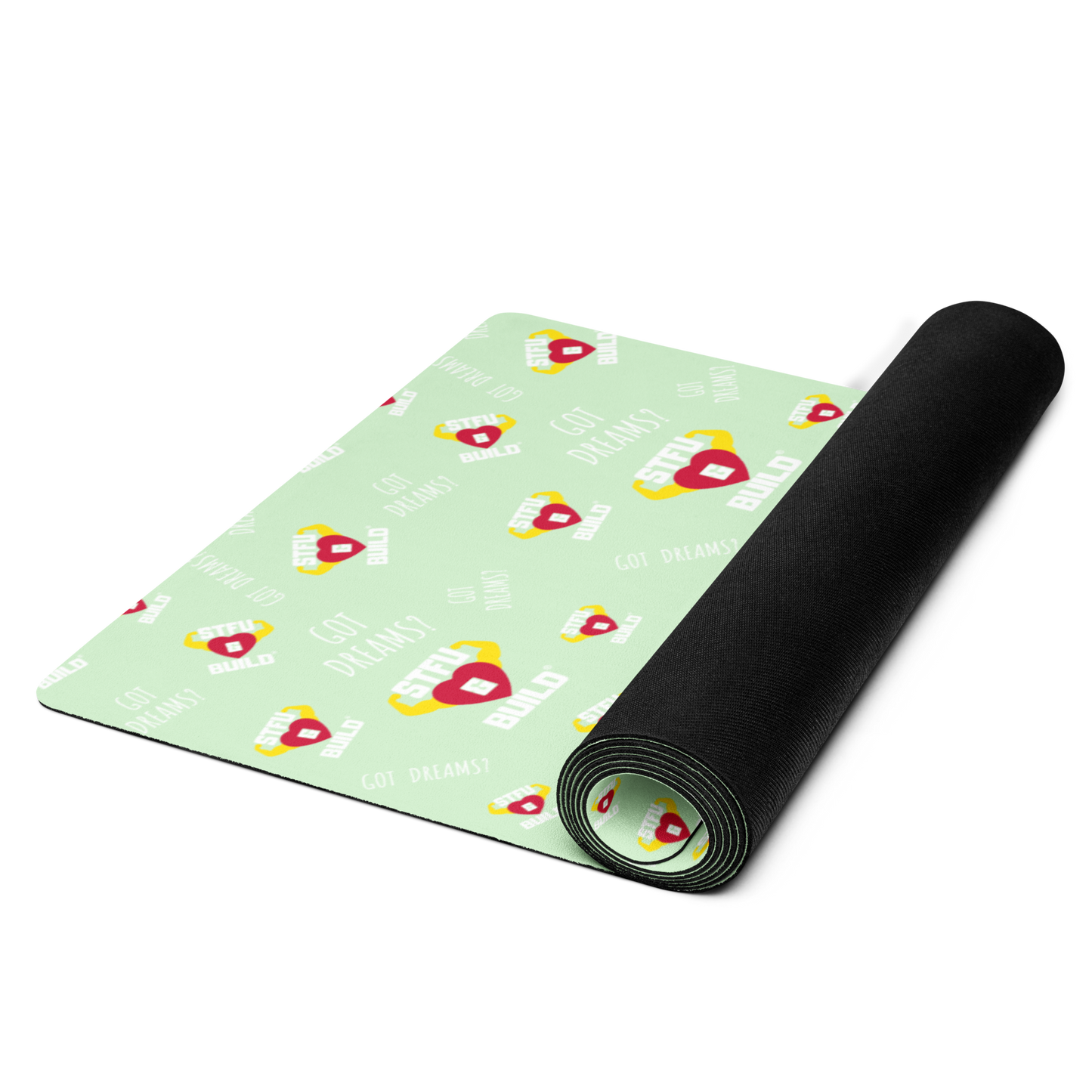 STFU & BUILD® | “Classic Collage” — Yoga Mat (Mint)