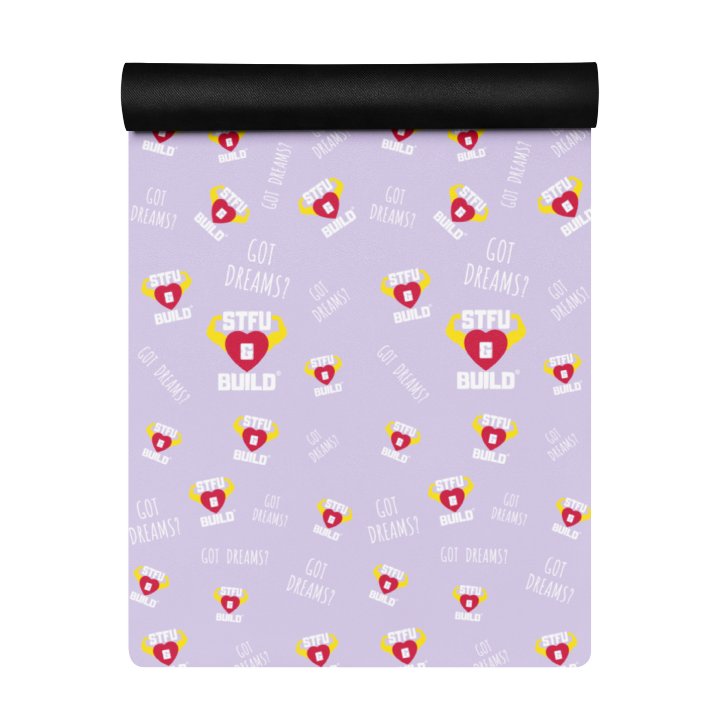 STFU & BUILD® | “Classic Collage” — Yoga Mat (Lavender)