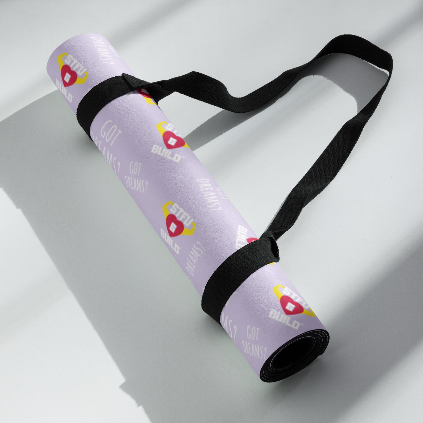 STFU & BUILD® | “Classic Collage” — Yoga Mat (Lavender)
