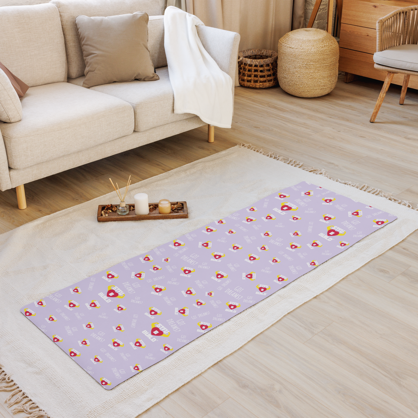 STFU & BUILD® | “Classic Collage” — Yoga Mat (Lavender)