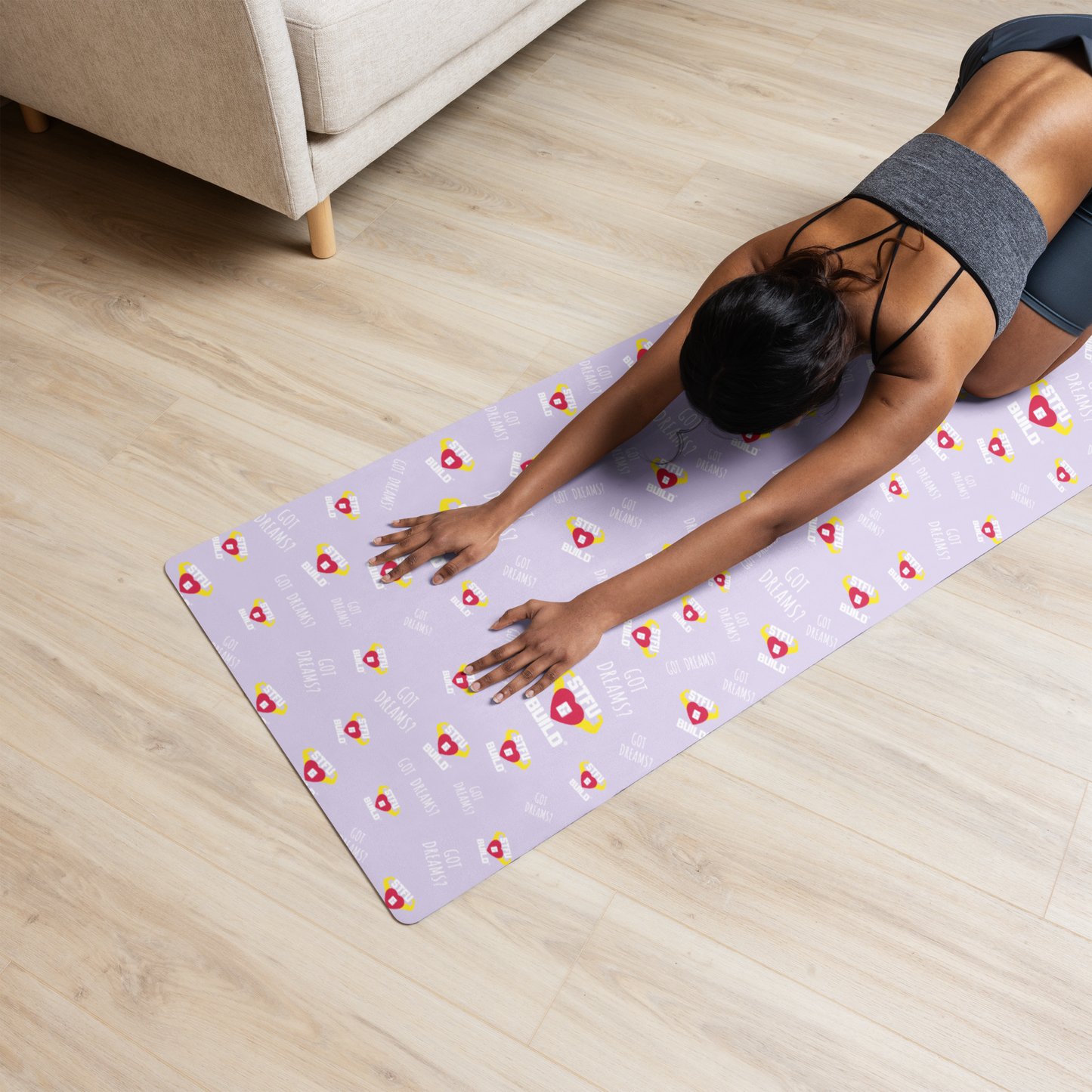 STFU & BUILD® | “Classic Collage” — Yoga Mat (Lavender)