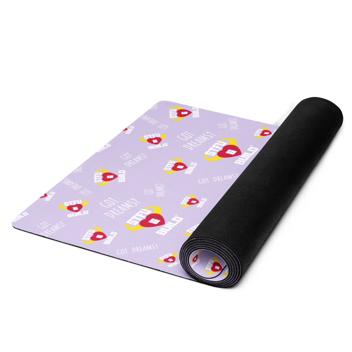 STFU & BUILD® | “Classic Collage” — Yoga Mat (Lavender)